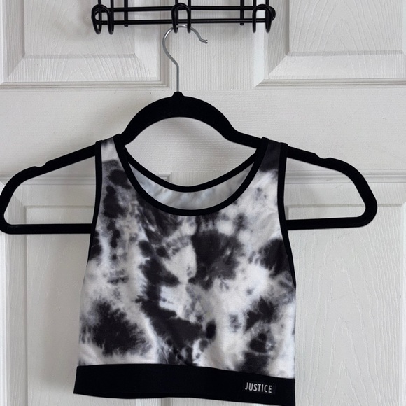 Justice Monochrome Tie-Dye Crop Top (32) - Picture 1 of 2